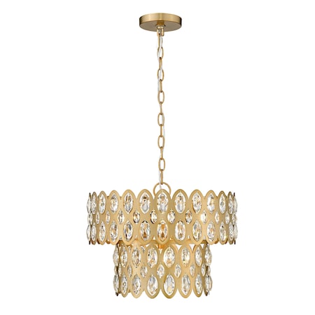 Z-Lite Dealey Pendant, 5-Light, 15.75 In.W x 12.25 In.H, Heirloom Brass/Heirloom Brass 822P15-HB